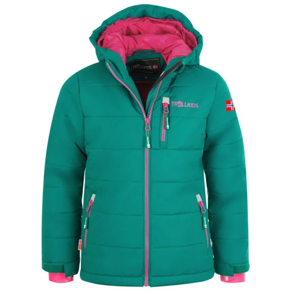 TROLLKIDS Ski/Snowboardová bunda "Hemsedal" petrolejovozelená/ružová - 92