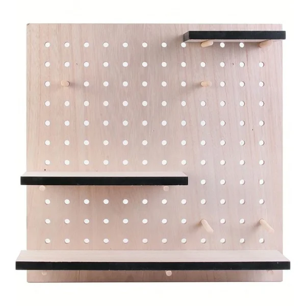 THE HOME DECO FACTORY pegboard nástenný regál - 39,5 x 39,5 x 5,1cm