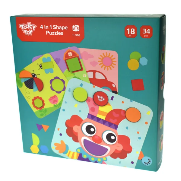 TOOKY TOY vkladanie tvarov 4v1 / puzzle
